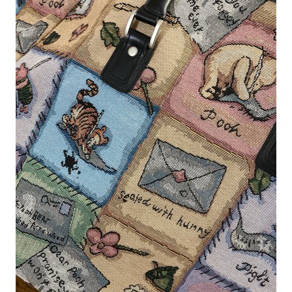 Disney Winnie the Pooh Tapestry Duffel Bag XXL Vtg Weekender Carry-on Travel Bag - Picture 11 of 11